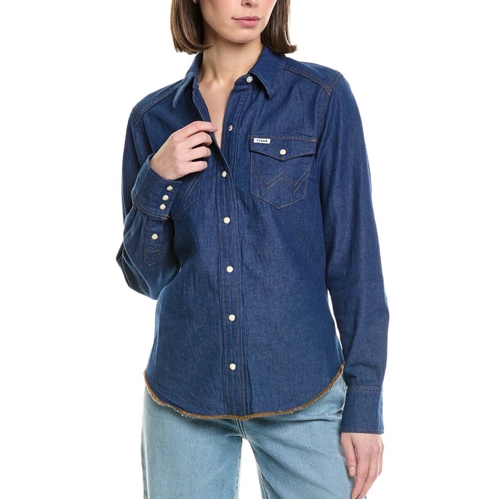 Wrangler x STAUD Western Denim Shirt (XS)